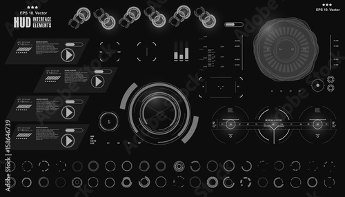 Futuristic virtual graphic touch user interface, HUD