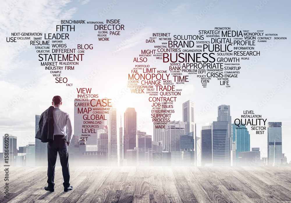 Motivation and inspiration concept with modern cityscape and bus Motivation and inspiration concept with modern cityscape and bus