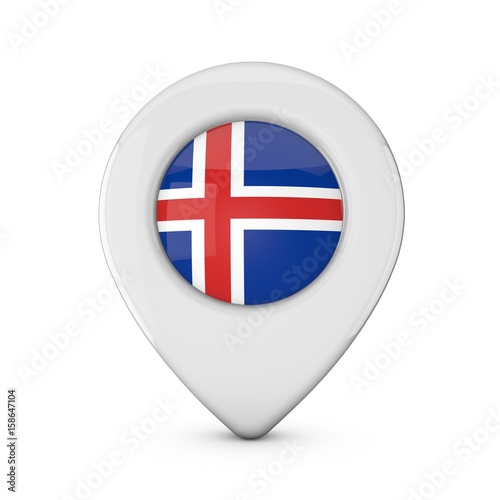 Free Download Iceland flag location marker icon. 3D Rendering - GFXLoad