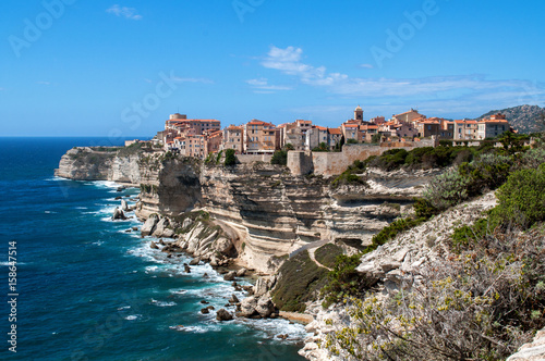 Bonifacio - a city built on a cliff above the sea on the island of Corsica
