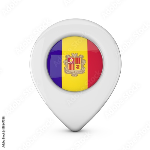 Free Download Andorra flag location marker icon. 3D Rendering - GFXLoad