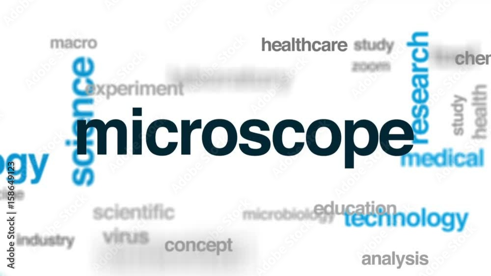 Microscope animated word cloud, text design animation. Microscope animated word cloud, text design animation.