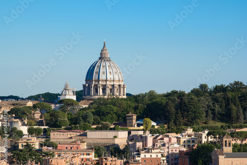 Rome cityscape with St Peter dome