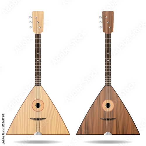 Balalaika set on white background. Russian folk musical instrument. Design element. For Your business project. Vector Illustration