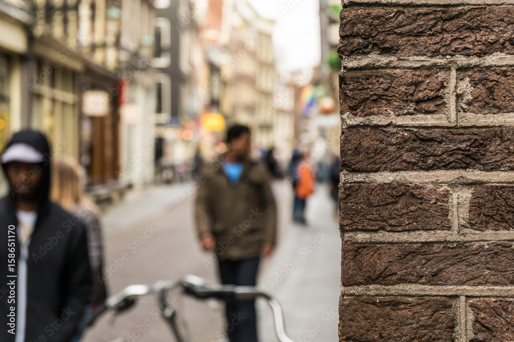 Peeking around the corner in Amsterdam Peeking around the corner in Amsterdam