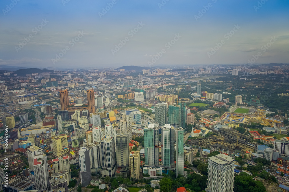 Beautiful view of Kuala Lumpur from Menara Kuala Lumpur Tower, a commmunication tower and the highest viewpoint in the city that is open to the public Beautiful view of Kuala Lumpur from Menara Kuala Lumpur Tower, a commmunication tower and the highest viewpoint in the city that is open to the public