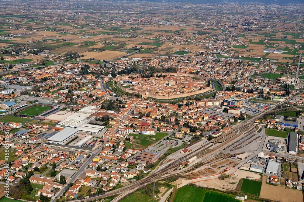 Cittò medievale in fotografia aerea di Cittadella