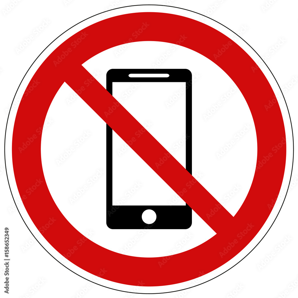 Verbotsschild Handy und Tablet benutzen verboten Verbotsschild Handy und Tablet benutzen verboten