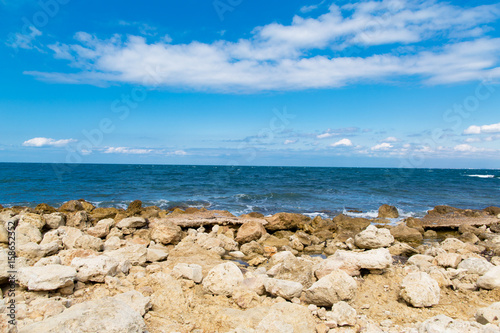 Rocky seascape of the black sea beach
