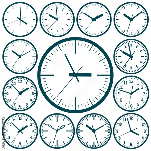 Clock flat icon. World time concept. Business background. Internet marketing. Daily infographic