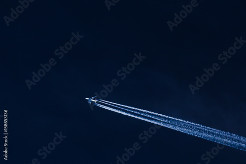 Flying small plane in beautiful sky