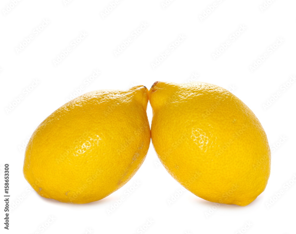 Yellow ripe lemon isolated on white Yellow ripe lemon isolated on white