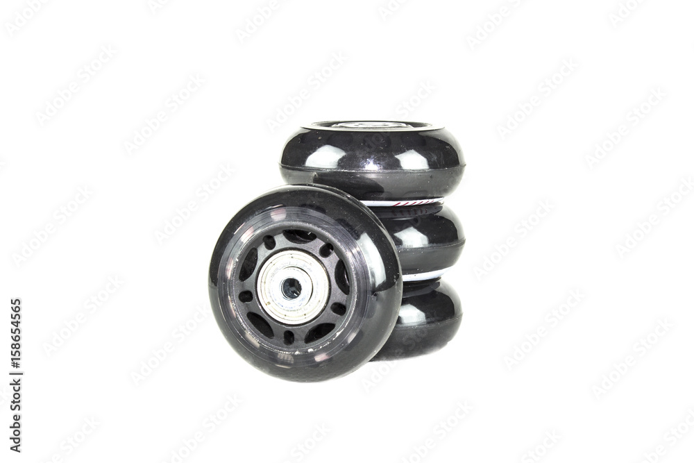 Inline skate wheels isolated over white Inline skate wheels isolated over white