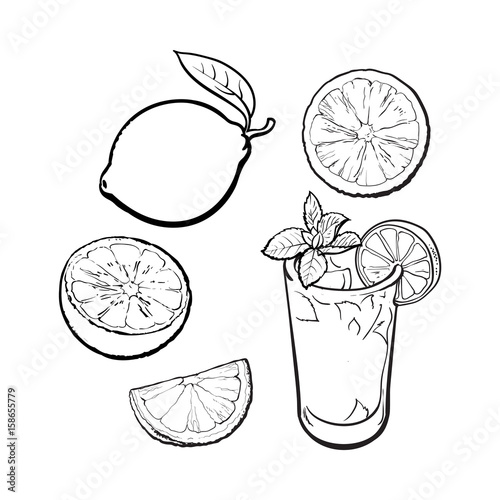 Hand Drawn Jug Of Lemonade Stock Illustration - Download Image Now