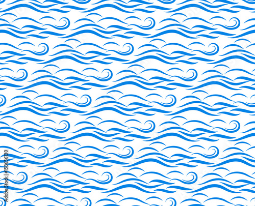 Seamless pattern with sea waves