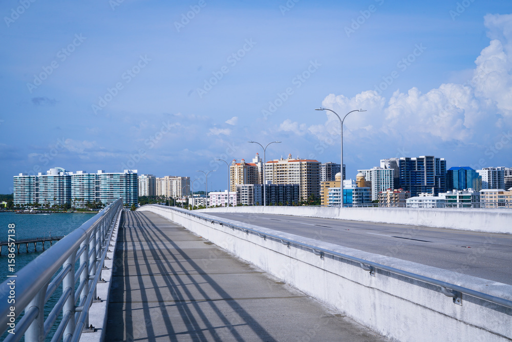This walkway across the Sarasota Bay Bridge has seen its share of  walkers, joggers, and bikers cross its path.