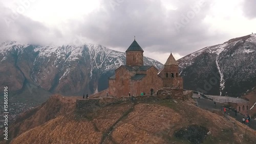 Gergeti church. Cminda Sameba. Kazbegi, Stepantsminda. Georgia photo