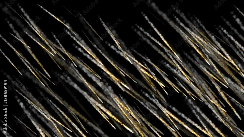 4k Meteors Bombing war,meteorites smoke particle weaving art fireworks pattern background.