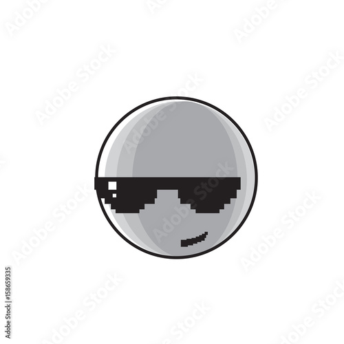 Free Download Smiling Cartoon Face Wear Sunglasses Positive People Emotion Icon Vector Illustration - GFXLoad