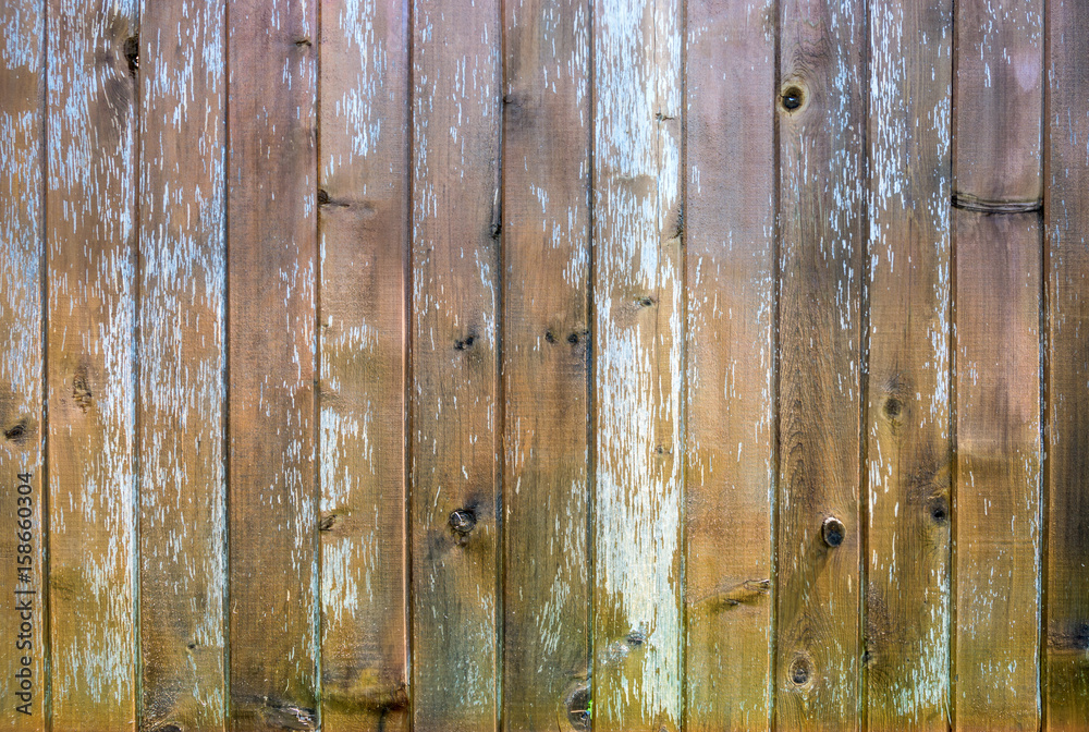 Fototapeta premium Vintage wood planks background pattern with traces of paint.