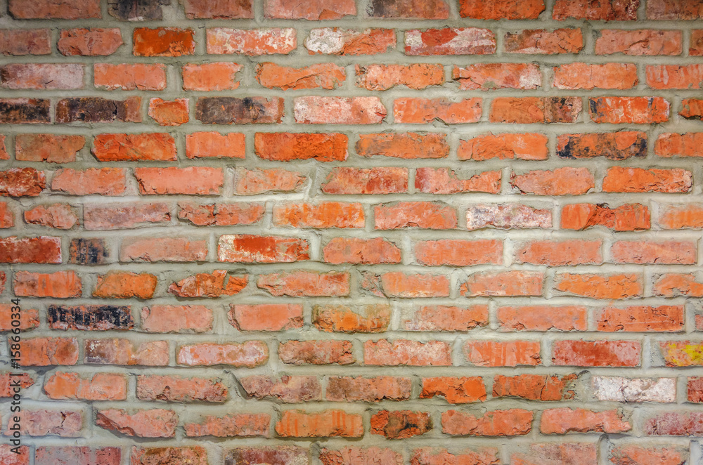 Old red brick wall texture background. Old red brick wall texture background.