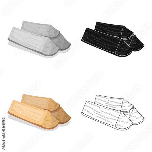 Chopped firewood.BBQ single icon in cartoon style vector symbol stock illustration web.