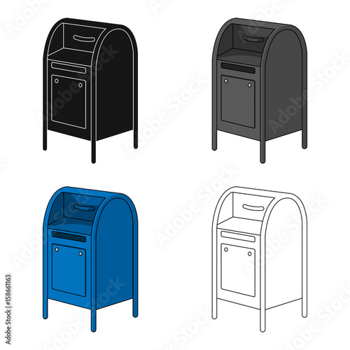 Mailbox.Mail and postman single icon in cartoon style vector symbol stock illustration web.