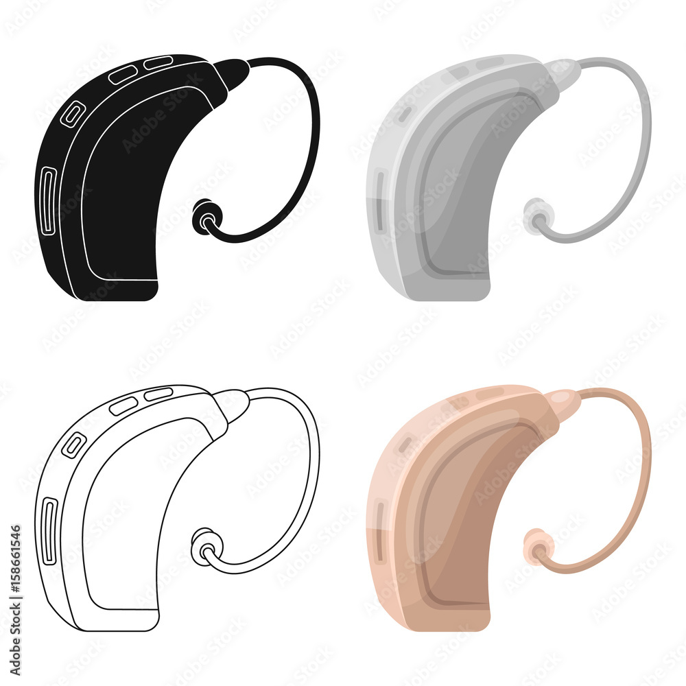 Hearing aid.Old age single icon in cartoon style vector symbol stock