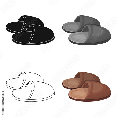 Slippers.Old age single icon in cartoon style vector symbol stock illustration web.