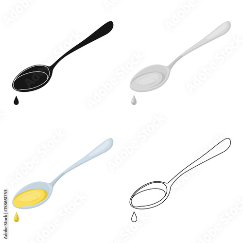 Spoon of olive oil.Olives single icon in cartoon style vector symbol stock illustration web. photo
