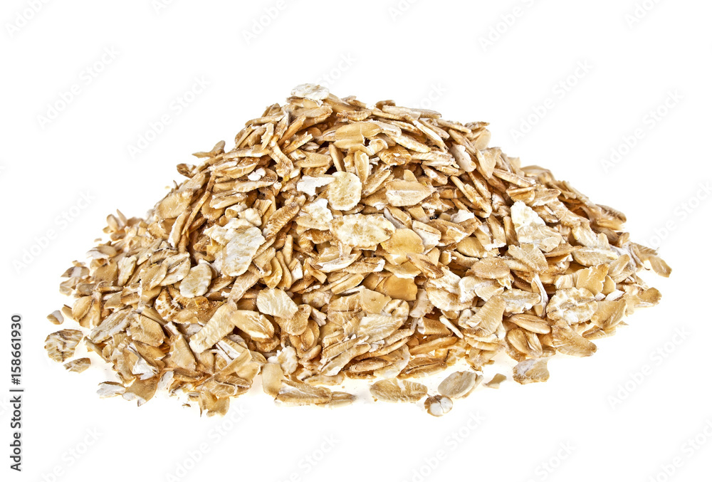 Pile of oatmeal isolated on a white background Pile of oatmeal isolated on a white background