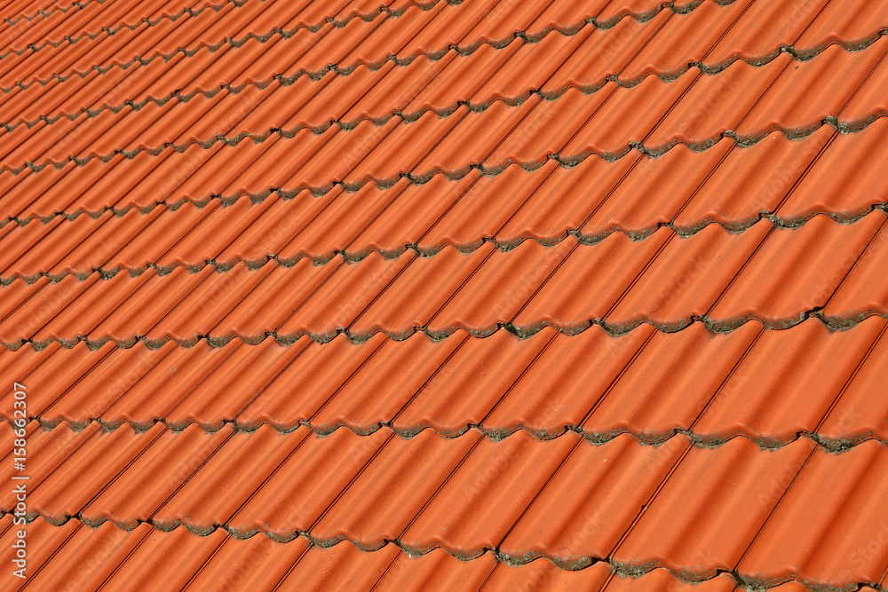 Red brown ceramic roof tiles pattern background Red brown ceramic roof tiles pattern background
