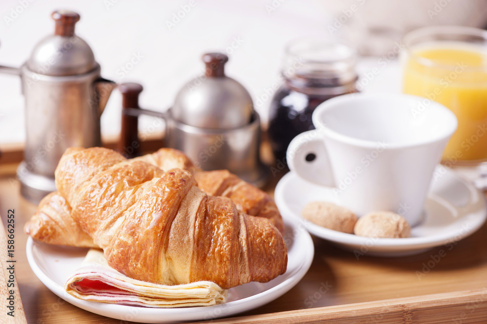 breakfast tray on bed