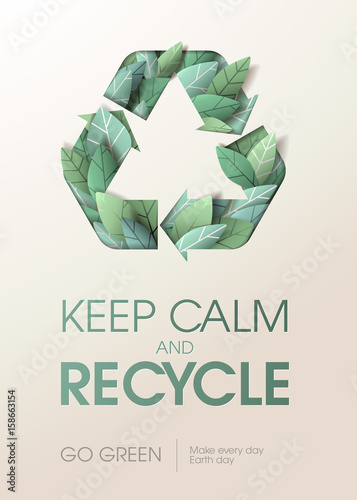 Creative concept on the theme of recycling and environment. Vector illustration for poster, brochure, marketing material, background and presentation template.