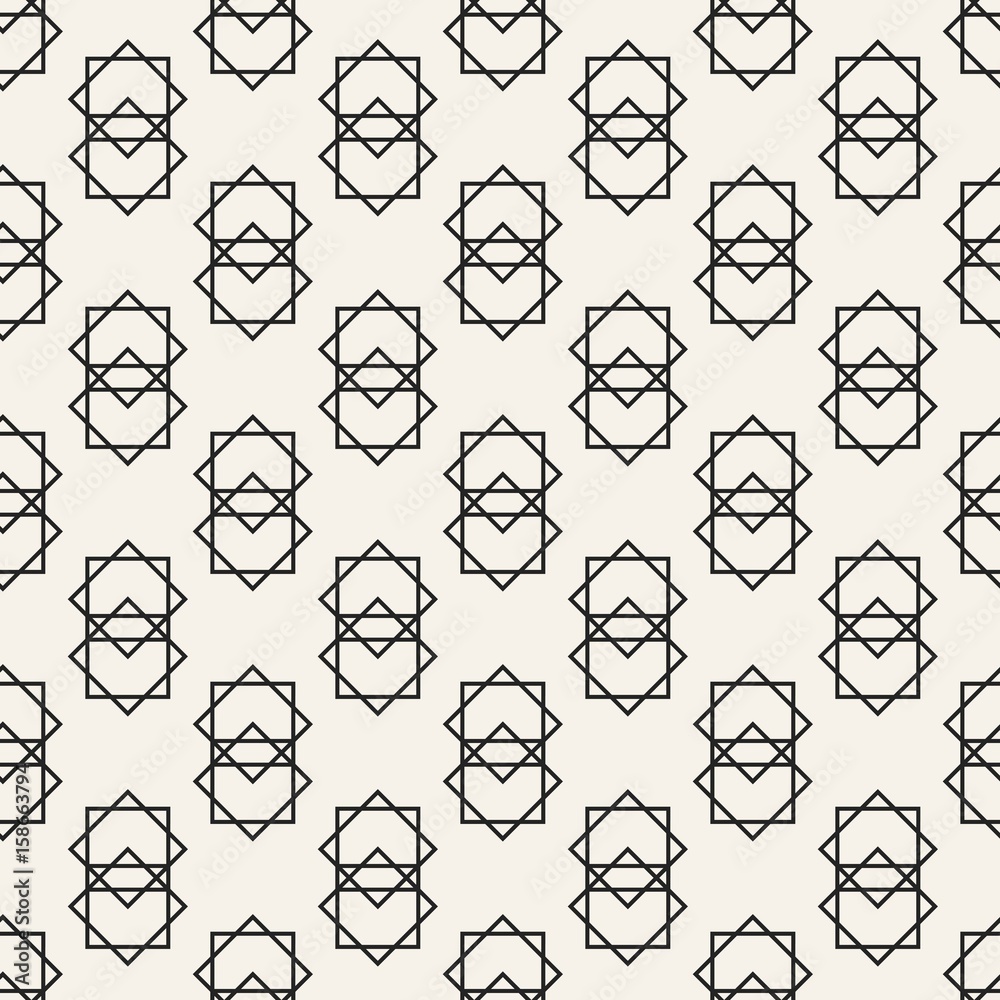 Fototapeta premium Abstract concept vector monochrome geometric pattern. Black and white minimal background. Creative illustration template. Seamless stylish texture. For wallpaper, surface, web design, textile, decor.