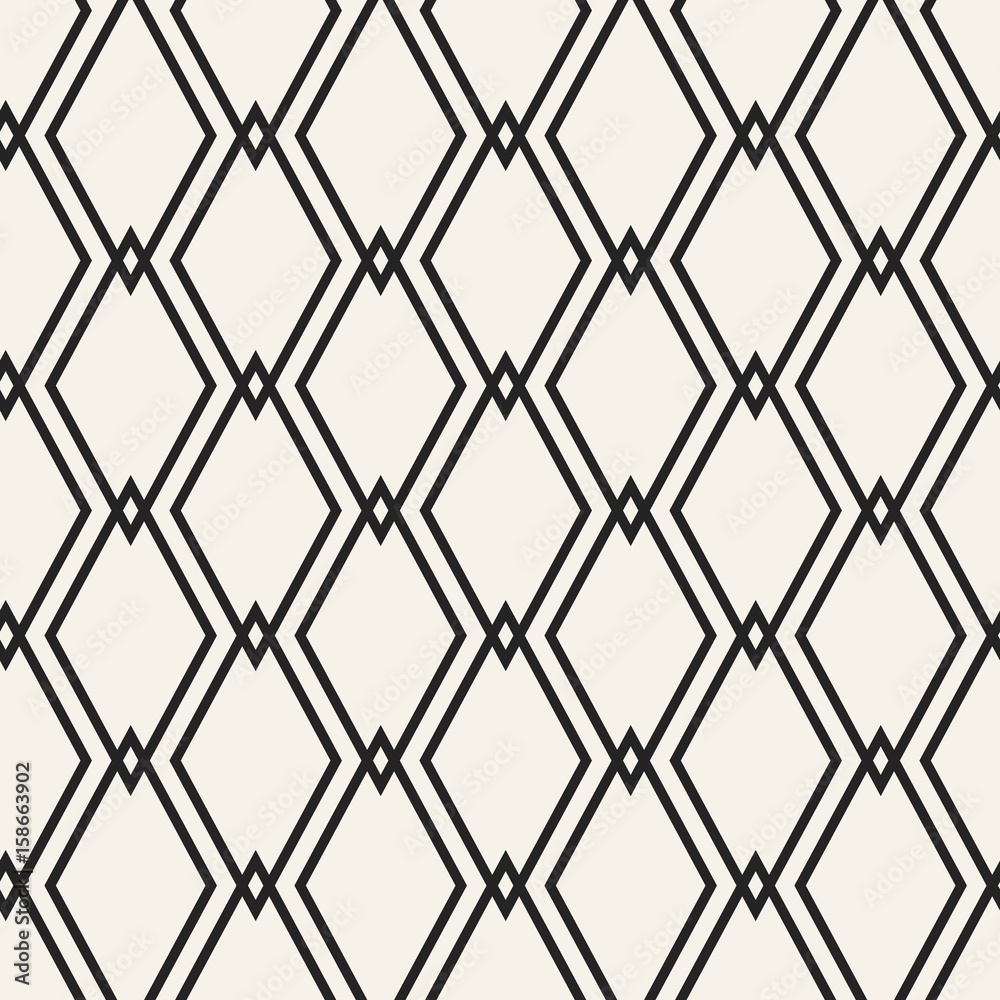 Fototapeta premium Abstract concept vector monochrome geometric pattern. Black and white minimal background. Creative illustration template. Seamless stylish texture. For wallpaper, surface, web design, textile, decor.