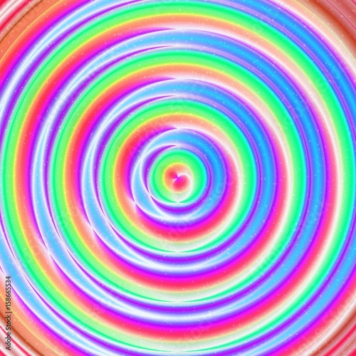 Trance hypnotic circle in psychedelic neon colors  concentric circles  shiny colors