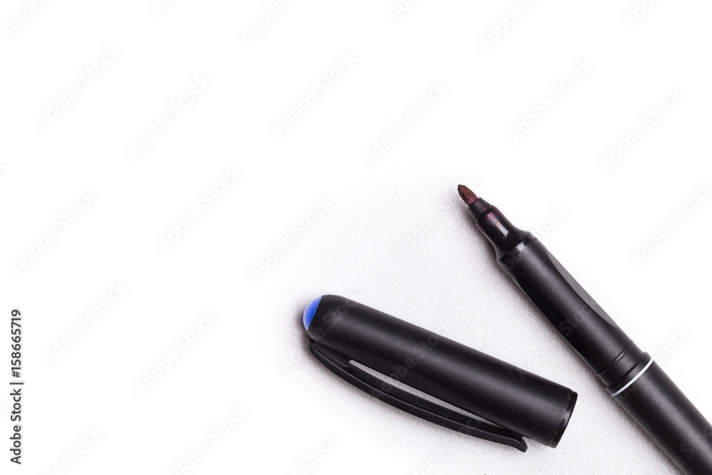 Black sharpie marker. Black sharpie marker.