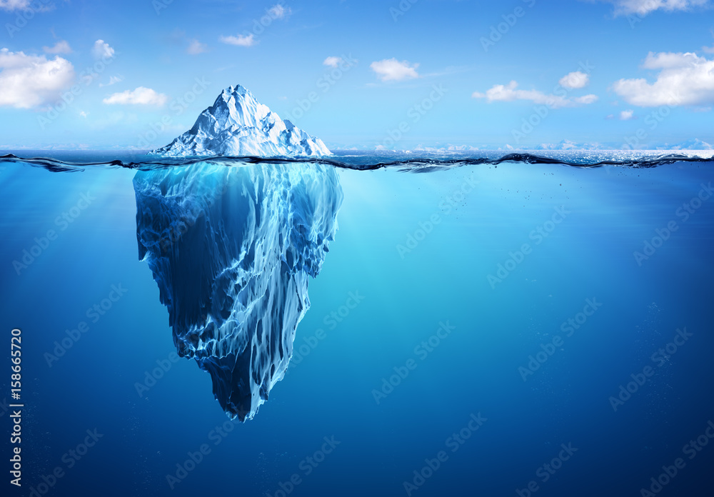 Iceberg - Hidden Danger And Global Warming Concept
