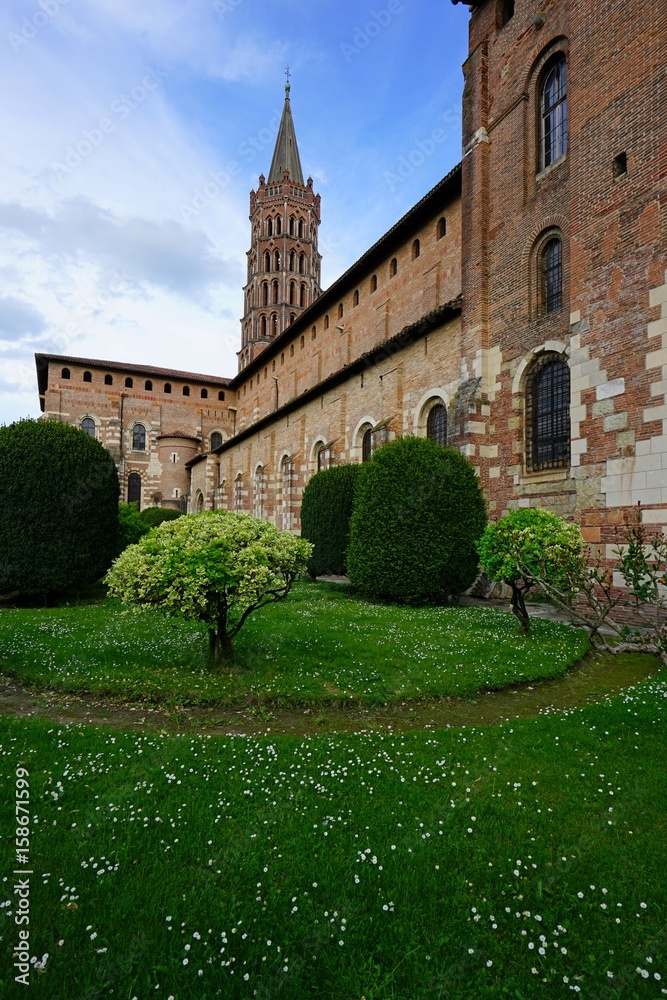 The Basilica Saint-Sernin Romanesque church in Toulouse, France
