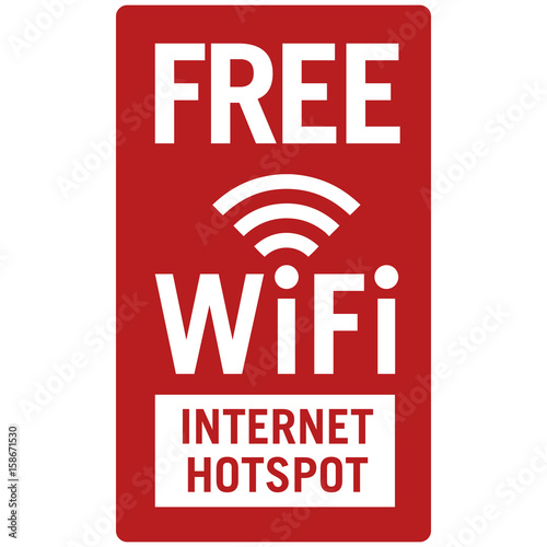 Free WiFi Hotspot red sign