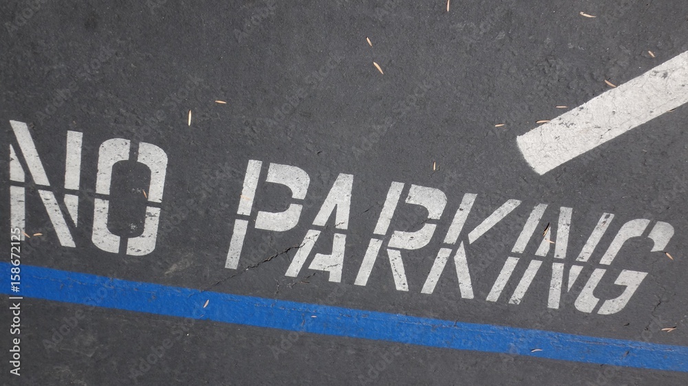 Fototapeta premium No Parking Blue and White Signage