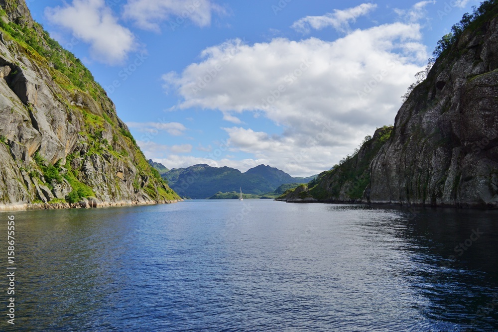 The Trollfjord (Trollfjorden) in the Lofoten Islands, Norway The Trollfjord (Trollfjorden) in the Lofoten Islands, Norway