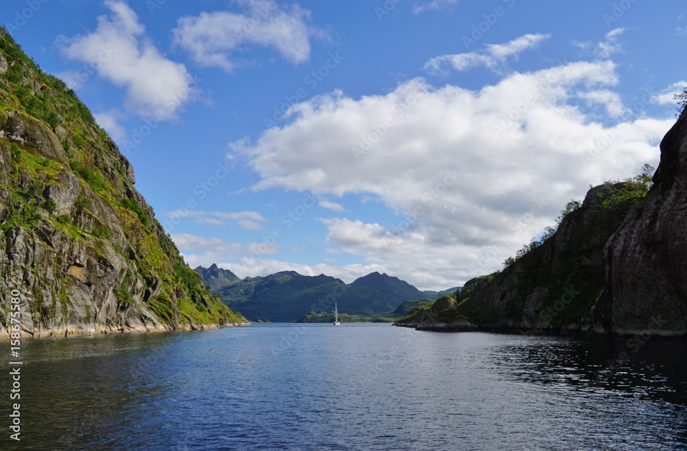 The Trollfjord (Trollfjorden) in the Lofoten Islands, Norway The Trollfjord (Trollfjorden) in the Lofoten Islands, Norway