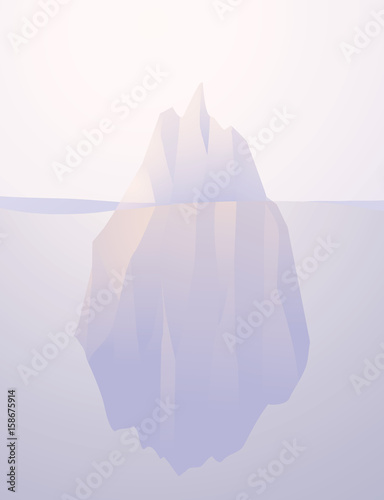 Iceberg nature submerged vector illustration
