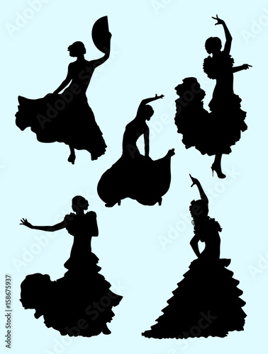 Passionate woman dancing flamenco. Good use for symbol, logo, web icon, mascot, sign, or any design you want.