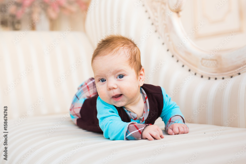 Cute baby boy, closeup portrait of adorable child, sweet toddler with blue eyes, healthy childhood, perfect caucasian infant, lovely kid, innocence concept Cute baby boy, closeup portrait of adorable child, sweet toddler with blue eyes, healthy childhood, perfect caucasian infant, lovely kid, innocence concept