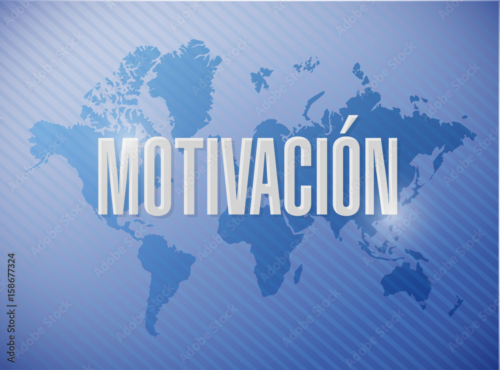 Motivation sign in Spanish concept illustration