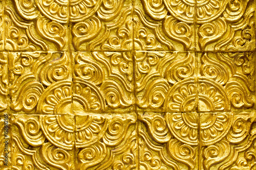 Thai golden wall beautiful design texture.