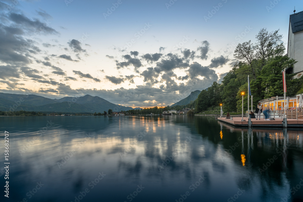 Fototapeta premium Beautiful Lake at sunset - St.Wolfgang, Austria